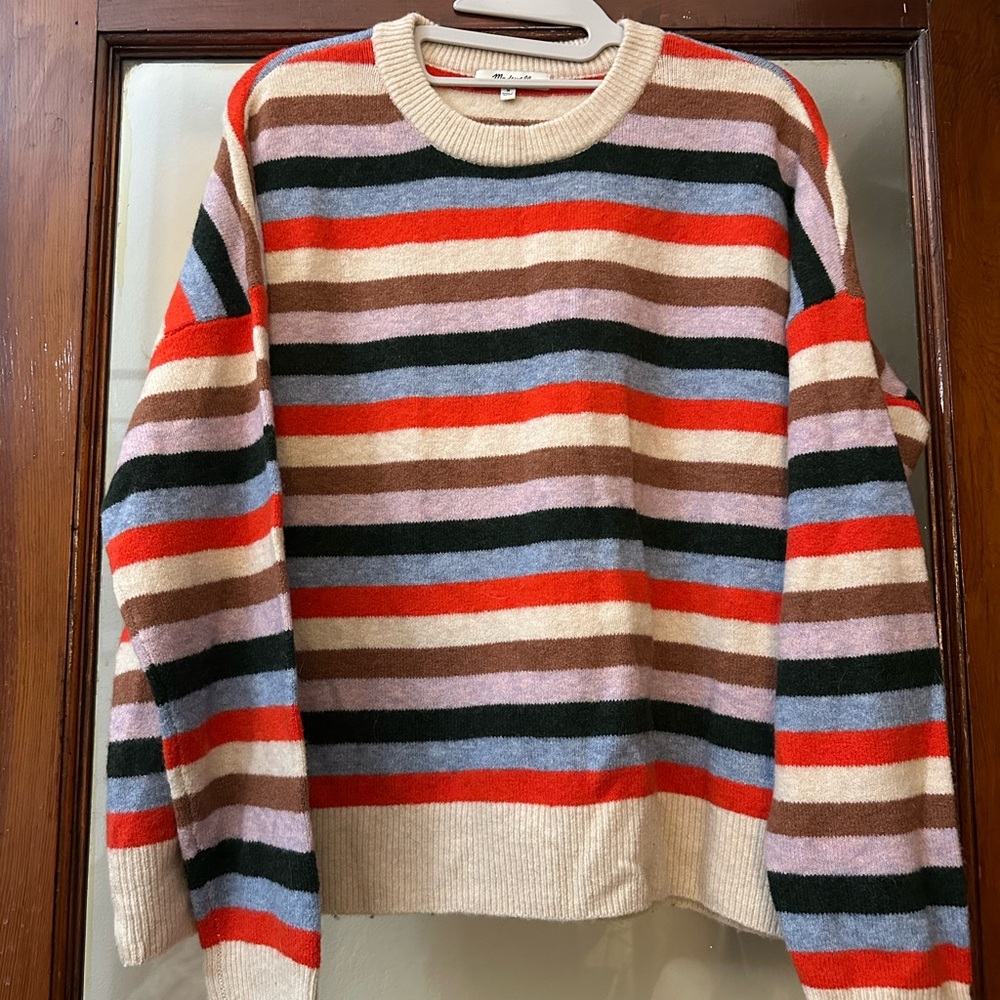 Madewell Women's Sweater - Cream, Red, Brown